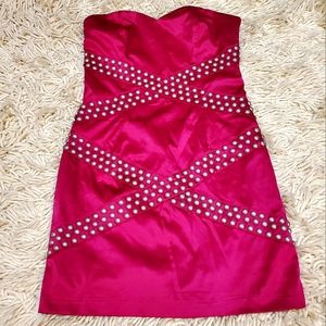 2B BEBE Women's Studded Strapless Cocktail/Party Dress